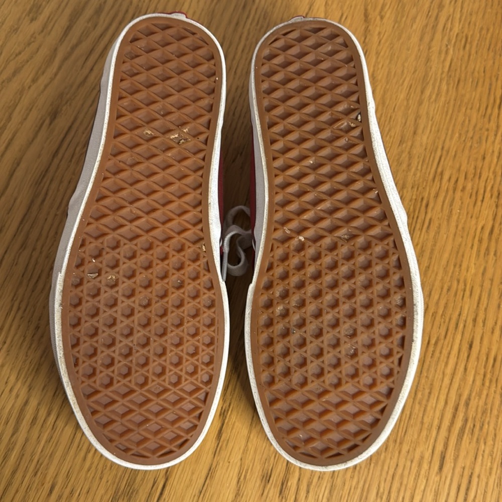VANS Men's Atwood Sneakers Oxblood Burgundy White Rip Stop Fabric Skate Size 7.5 - Picture 11 of 13